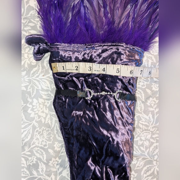 Oi San Francisco VINTAGE Velvet Christmas Stocking Purple High Heel Feathers - Picture 6 of 10